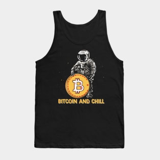 Bitcoin Astronaut Funny Bitcoin to the moon BTC hodl Funny Crypto Gift Tank Top